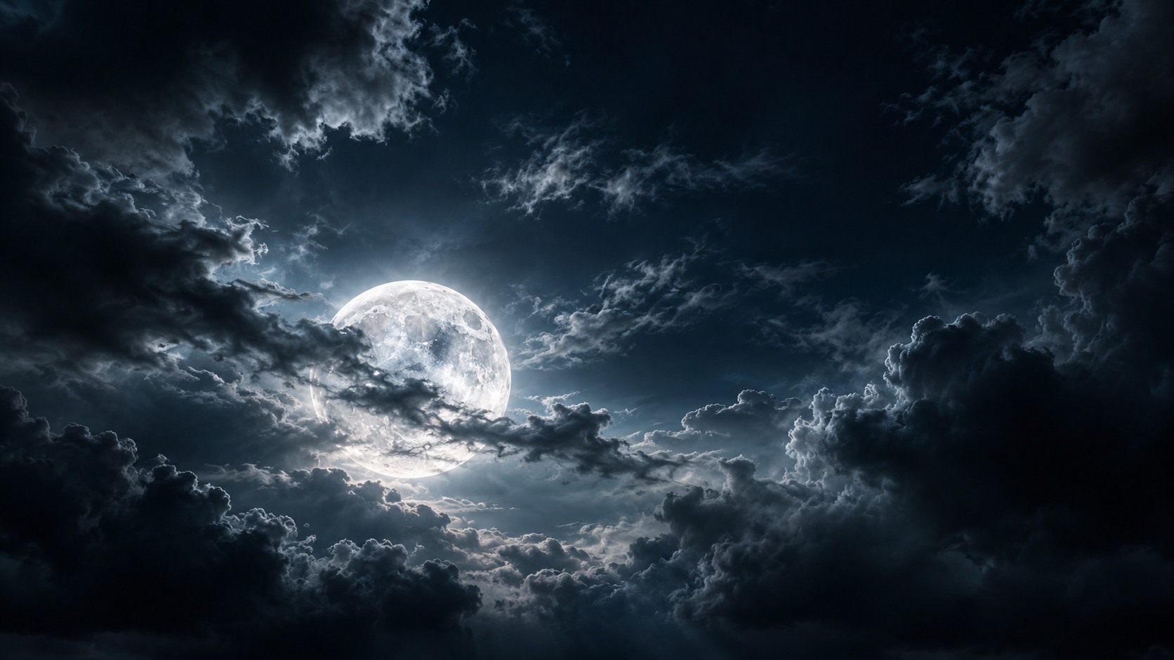 Pleine lune dans le ciel nocturne